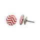 Red Striped Flat Ceramic Knob